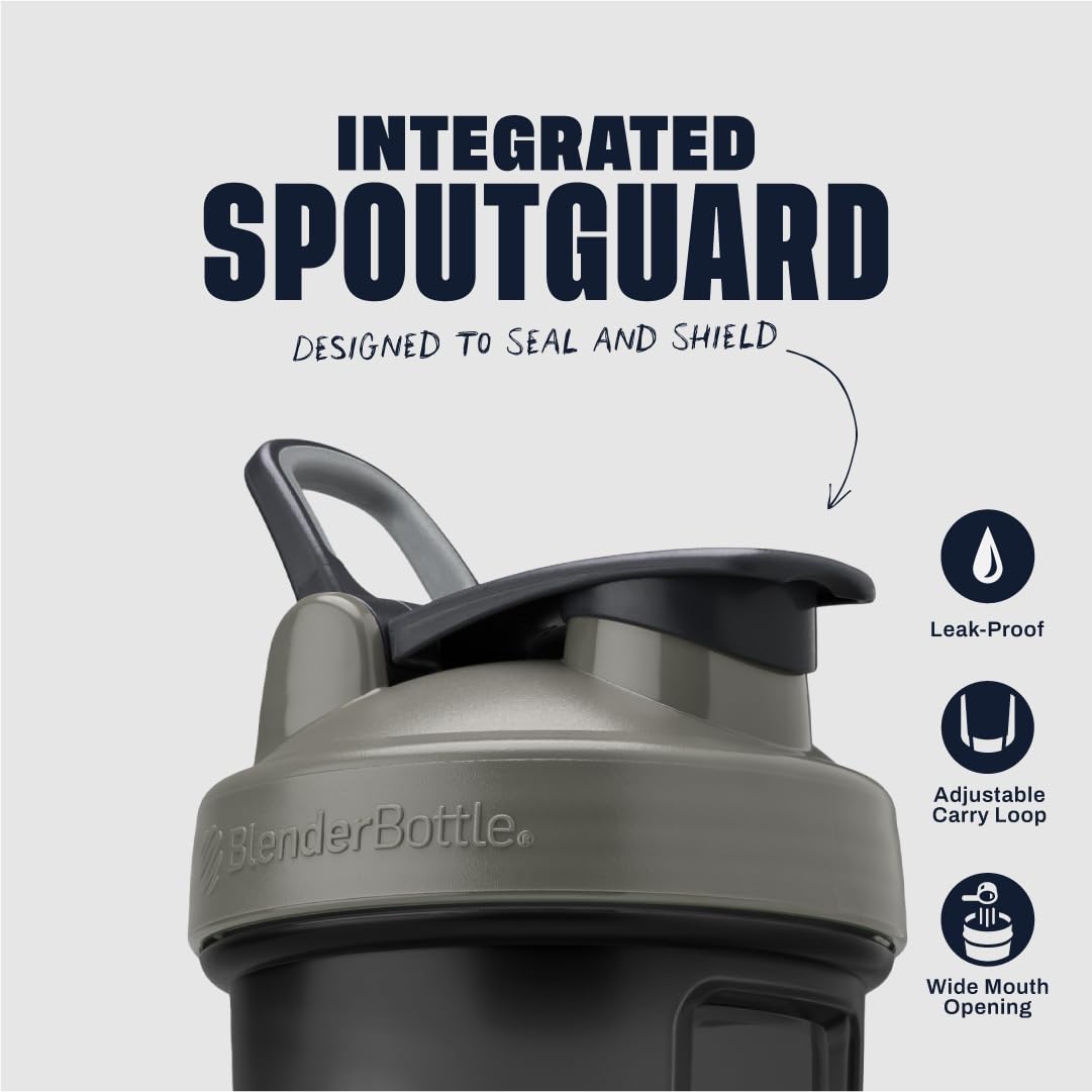 BlenderBottle Classic V2 Shaker Bottle (28 oz, Grey/Black – Black Shadow) – Premium Protein Shaker Cup for Smooth Shakes & Pre-Workout Drinks | BPA-Free, Leak-Proof Design with BlenderBall Wire Whisk | Dishwasher Safe