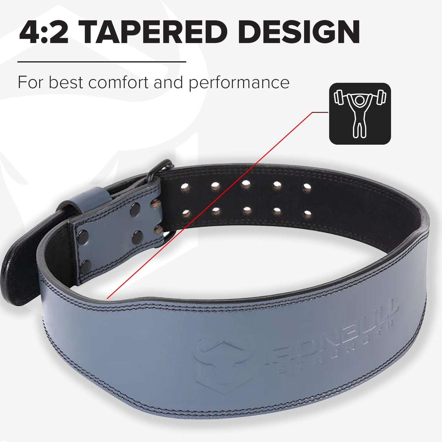 7mm Leather Weight Lifting Belt, 4" to 2" Tapered Premium Belt for Olympic Lifting, Powerlifting, Cross Training, and Gym Workouts, Men and Women