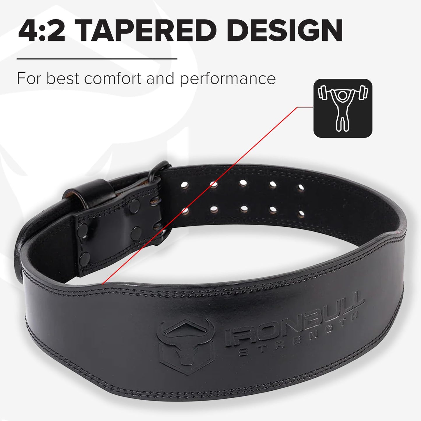 7mm Leather Weight Lifting Belt, 4" to 2" Tapered Premium Belt for Olympic Lifting, Powerlifting, Cross Training, and Gym Workouts, Men and Women