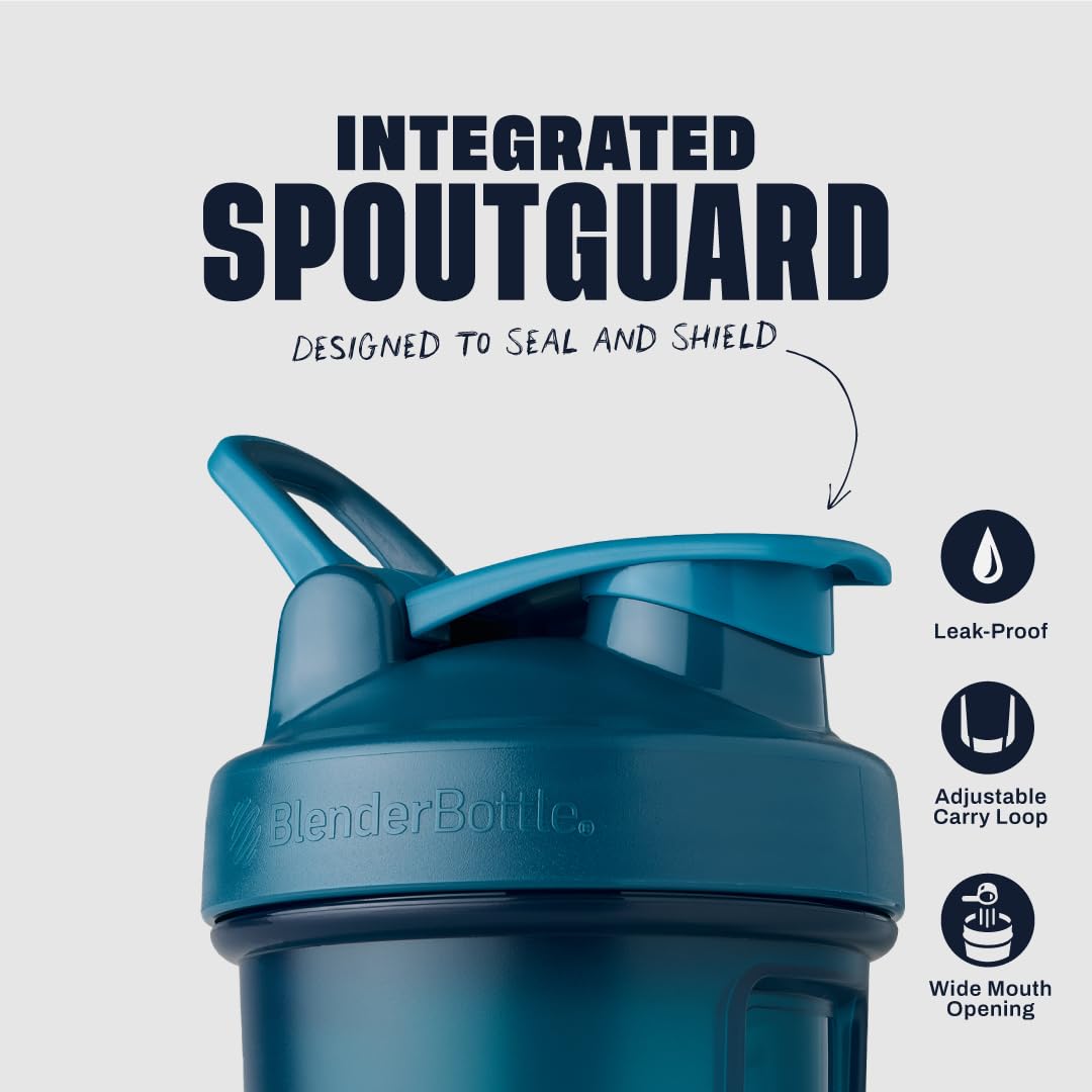 BlenderBottle Classic V2 Shaker Bottle (45 oz, Ocean Blue) – Extra-Large Protein Shaker Cup for Protein Shakes & Pre-Workout Drinks | BPA-Free, Leak-Proof Bottle with BlenderBall Wire Whisk | Dishwasher Safe