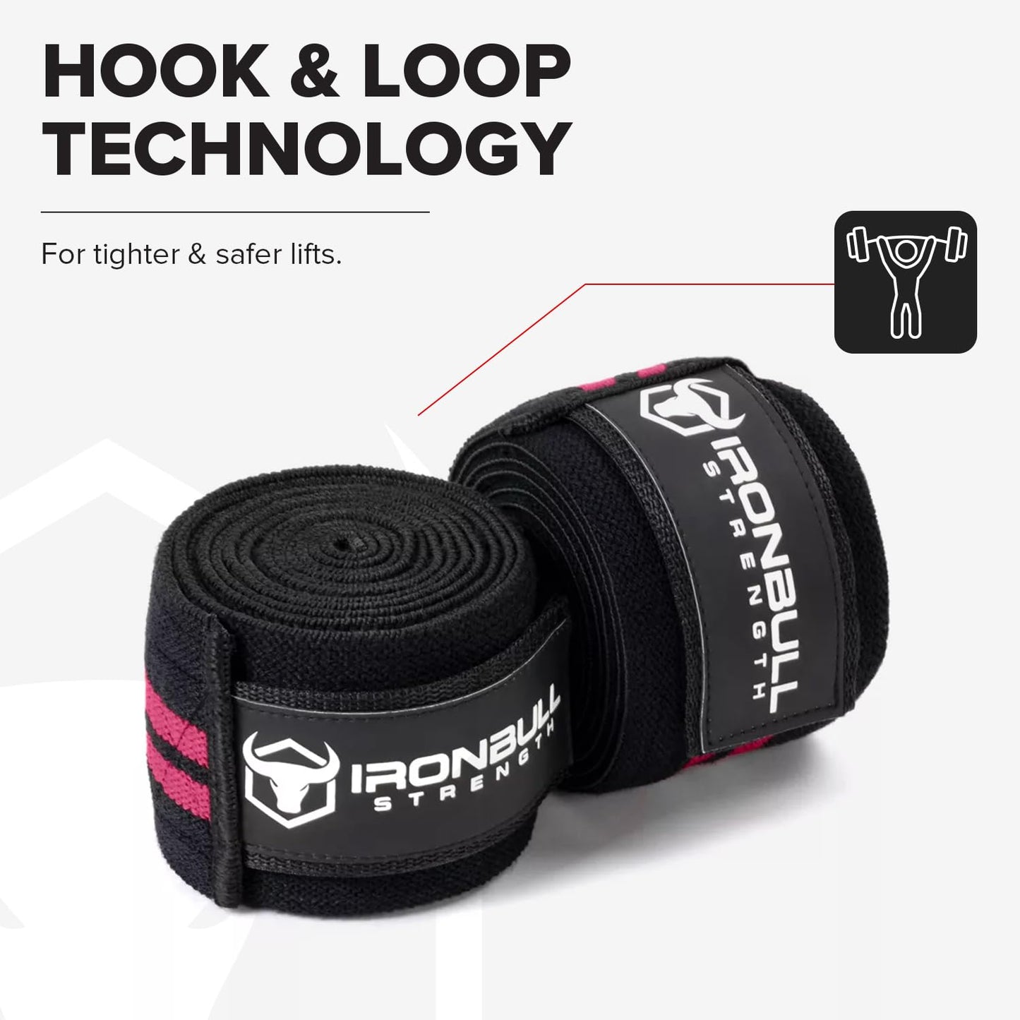 80" Elastic Knee Wraps for Weightlifting, Squats, and Powerlifting, Compression Knee Support for Strength Training and Gym Workouts