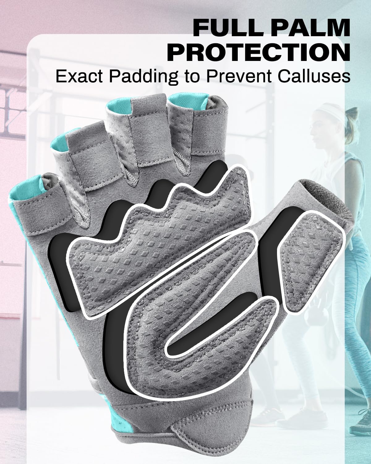 Workout Gloves for Men and Women, Breathable Weight Lifting Gloves with Cushion Pads and Strong Grip for Gym and Cycling