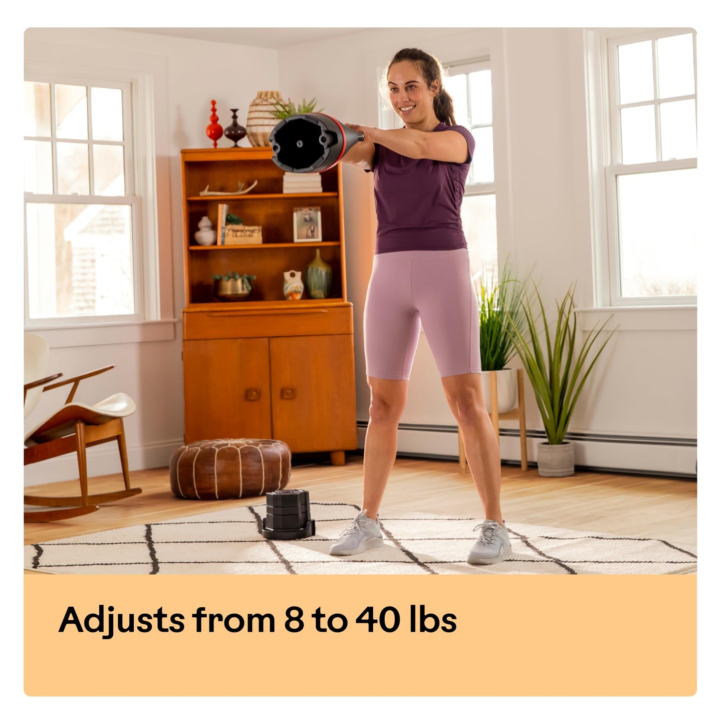 Adjustable Kettlebell 8–40 lbs, Compact Strength Training Equipment for Home Gym Workouts