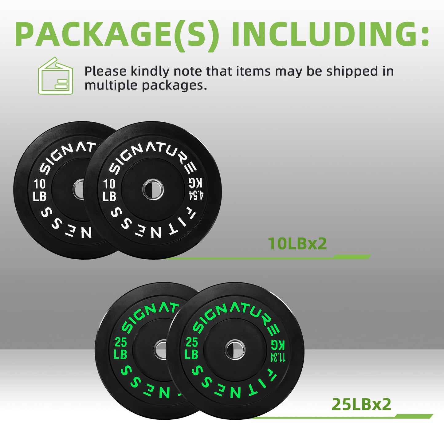 Fitvids Olympic Bumper Plates Set, 2" Weight Plates for Strength Training & Weightlifting, Available in Pairs, Sets, or Sets with Barbell – Multiple Options