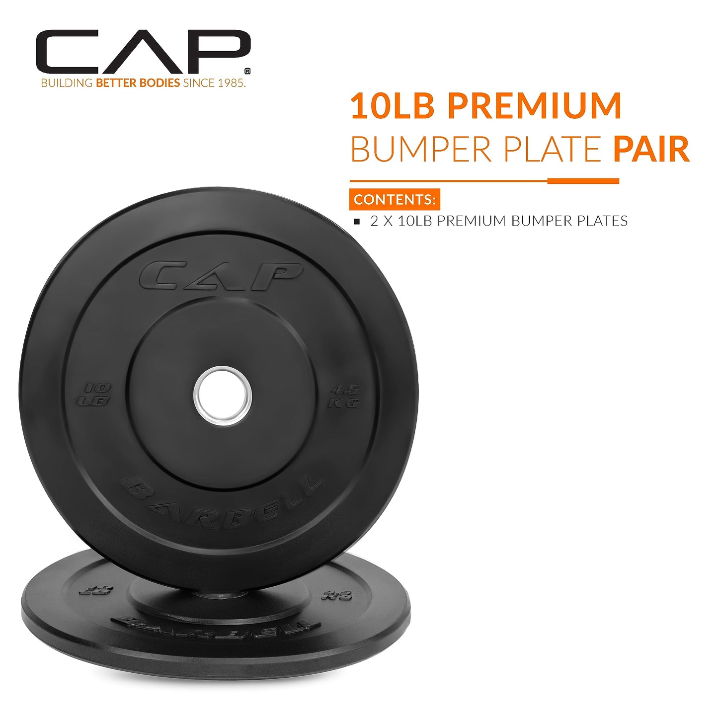 CAP Barbell Rubber Olympic Bumper Plate – Durable Weight Plate for Strength Training and Weightlifting | Multiple Colors and Weight Options