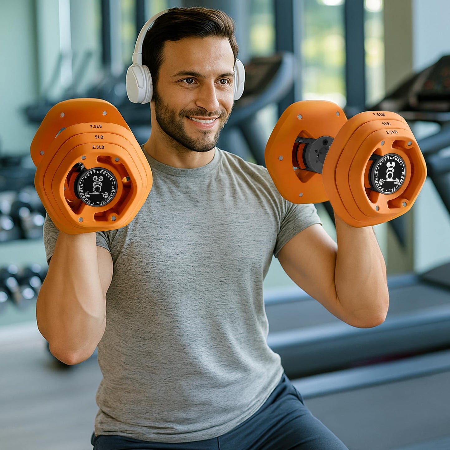 Adjustable Dumbbell Set 25/55 lbs Pair, Fast-Turn Handle with Anti-Slip Grip for Home Gym Workouts