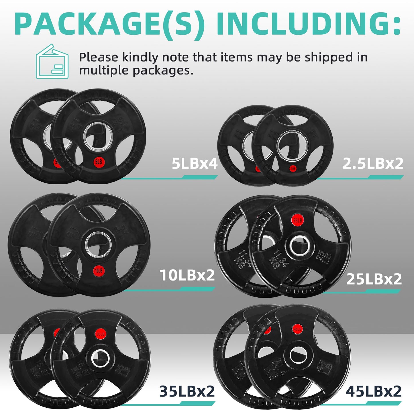 Fitvids 2-Inch Olympic Bumper Weight Plates with Steel Hub – Multiple Options for Strength Training and Weightlifting Sets