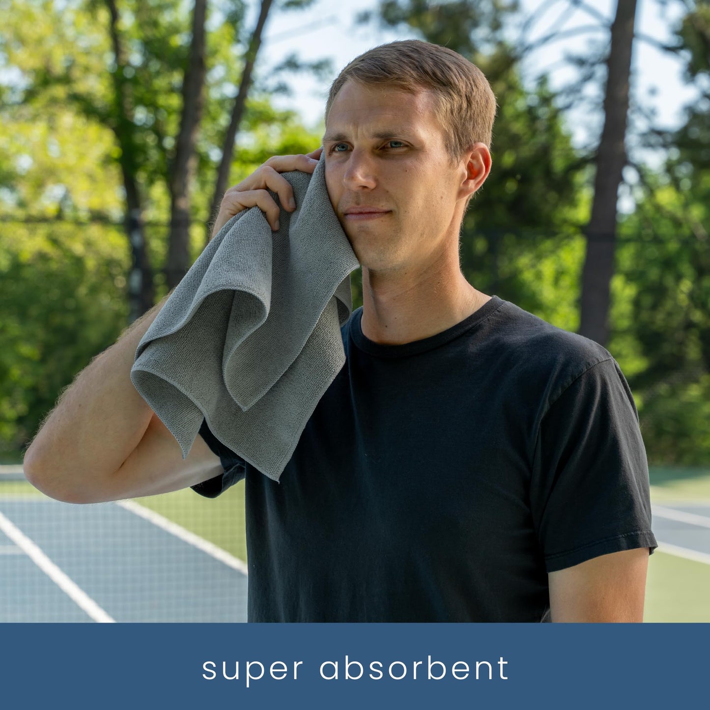 S&T INC. Microfiber Gym Towels (3 Pack) – 16"x27" Soft, Quick-Dry & Absorbent Towels for Gym, Yoga, Fitness, and Home Use