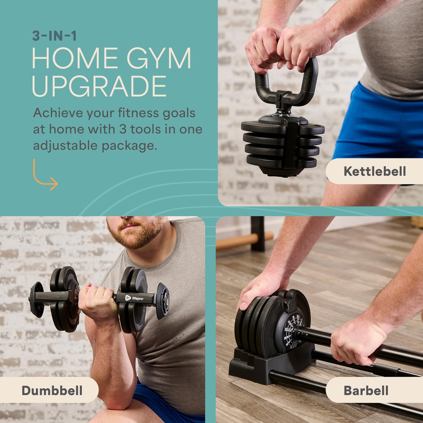 Adjustable 5-in-1 Dumbbell Set 15/25/43/55 lbs with Rack, Quick Adjust Compact Hand Weights for Home Gym Fitness