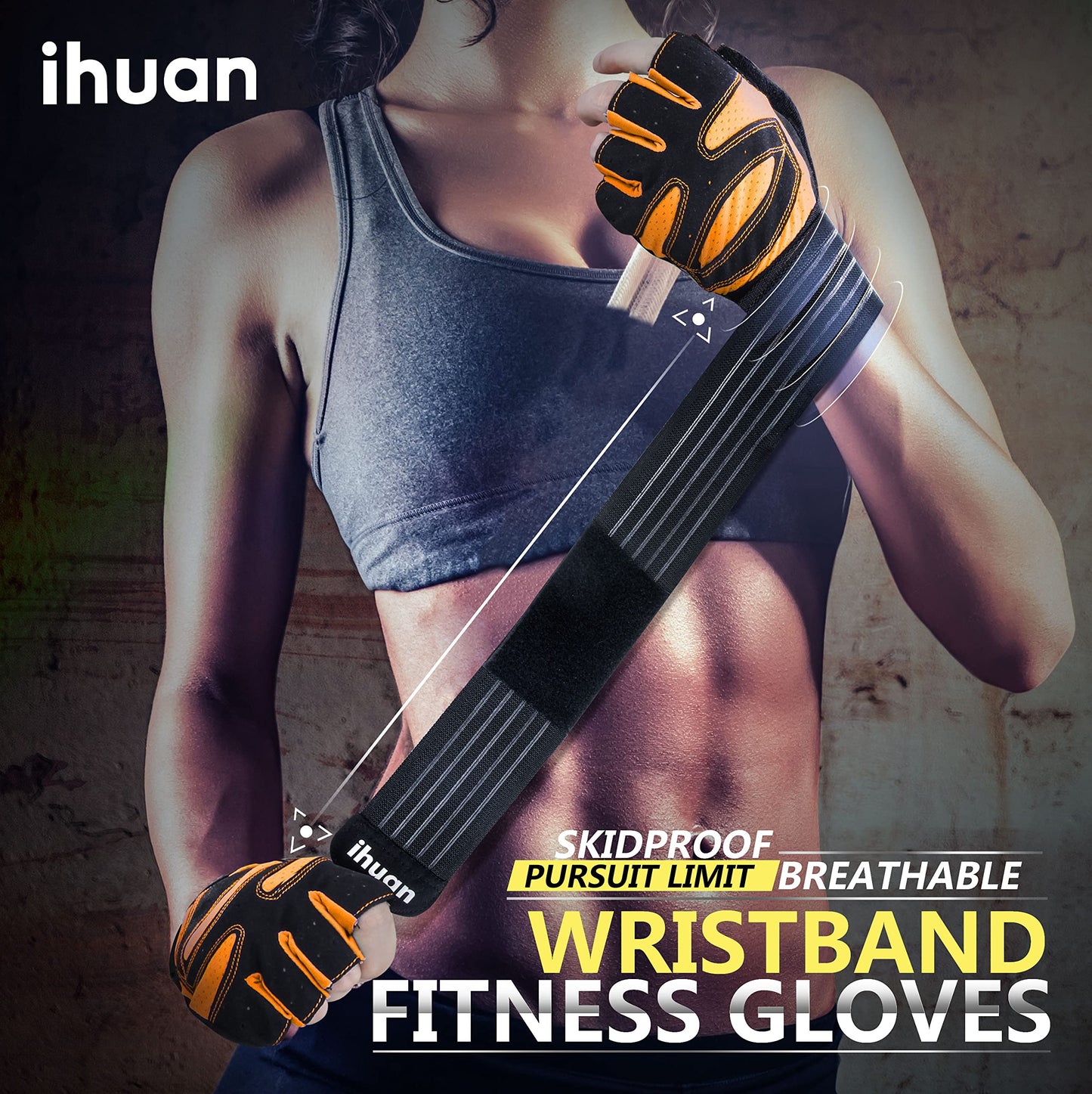 Ventilated Weight Lifting Gloves for Men and Women, Wrist Wrap Support with Full Palm Protection for Gym, Fitness, and Pull Ups