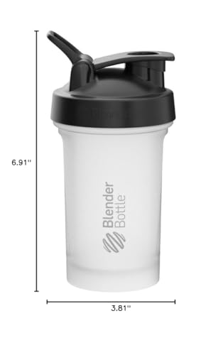 BlenderBottle Classic V2 Shaker Bottle (20 oz, Clear/Black) – Perfect for Protein Shakes, Smoothies & Pre-Workout | Leak-Proof Design with BlenderBall Wire Whisk for Smooth Mixing | BPA-Free, Dishwasher Safe