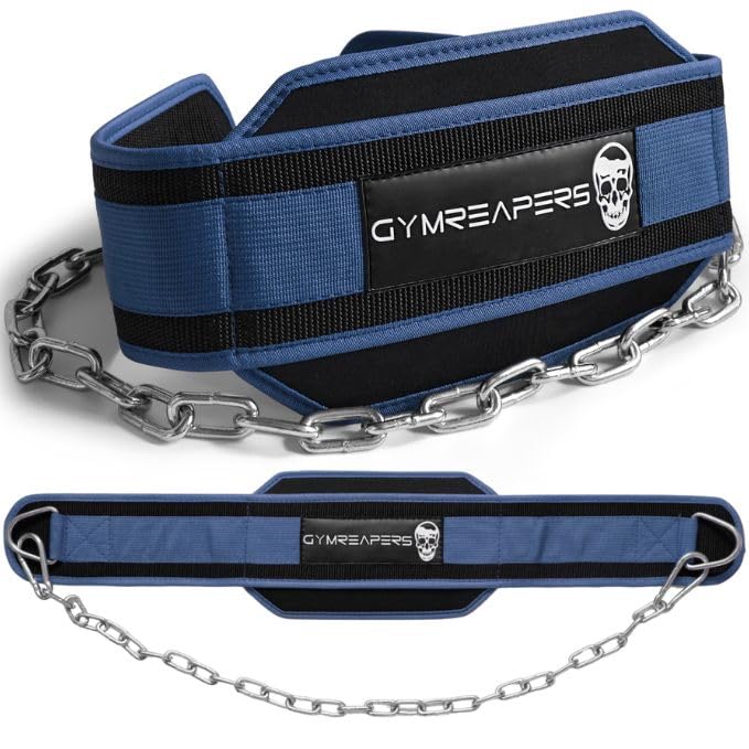 Dip Belt with Heavy Duty Steel Chain for Weightlifting, Pull Ups, and Dips, Adjustable Belt for Added Weight Training