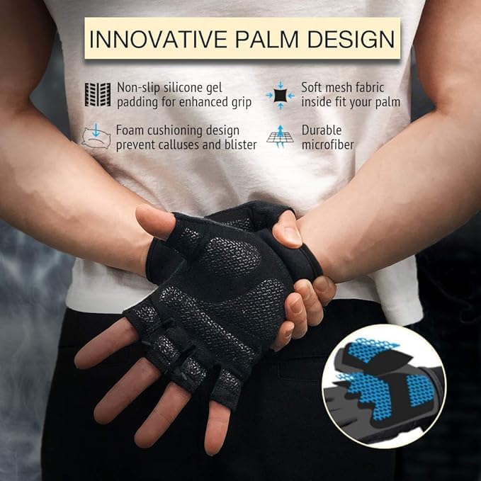 Workout Gloves for Men and Women, Breathable Exercise Gloves for Weight Lifting, Cycling, Gym, and Training