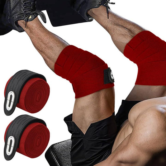 Jaffick Knee Wraps for Weightlifting (Pair) – 70" Double-Layer Reinforced Compression Knee Straps with Adjustable Support – Premium Knee Wraps for Powerlifting, Squats, and Strength Training – Gym Accessories for Men & Women