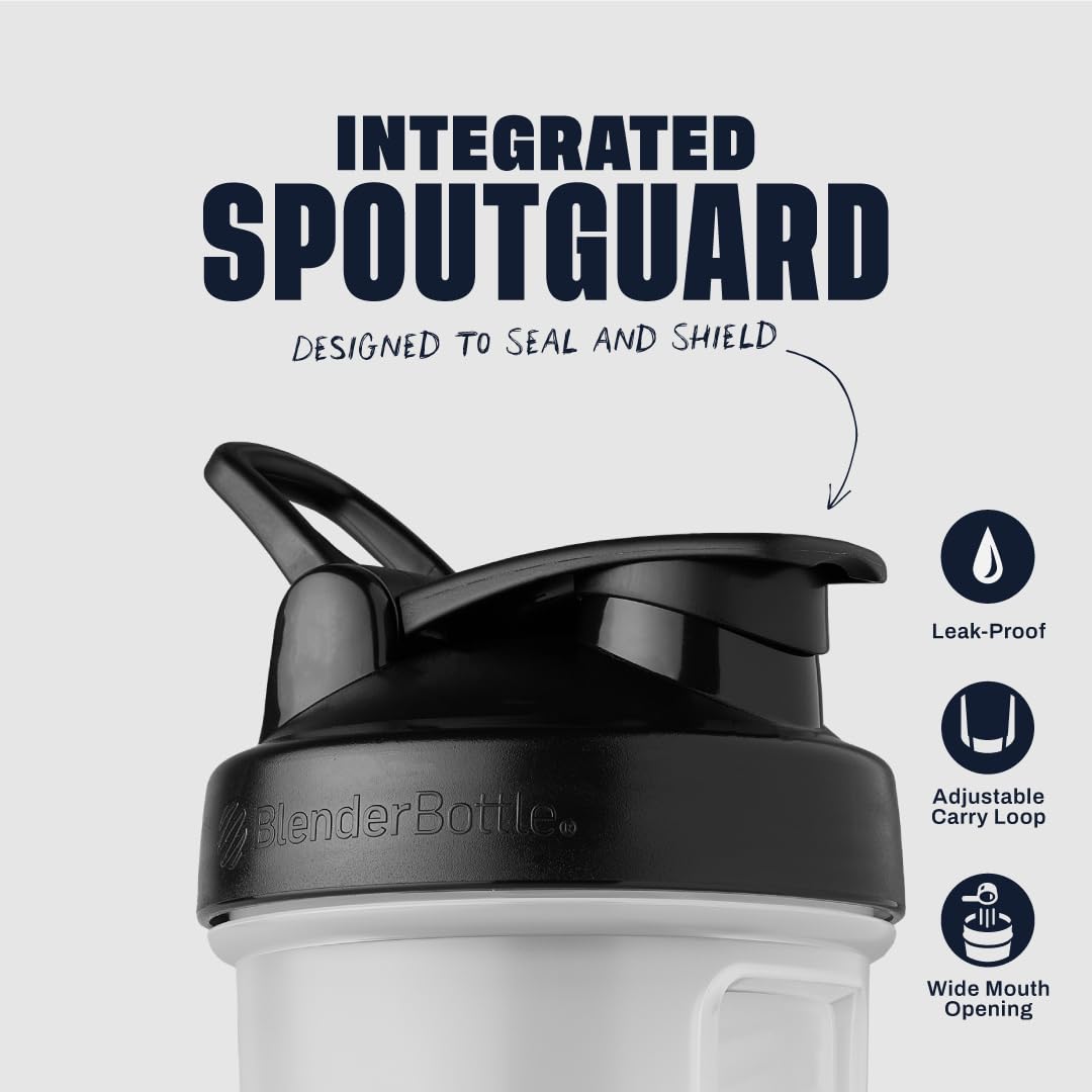 BlenderBottle Classic V2 Shaker Bottle (20 oz, Clear/Black) – Perfect for Protein Shakes, Smoothies & Pre-Workout | Leak-Proof Design with BlenderBall Wire Whisk for Smooth Mixing | BPA-Free, Dishwasher Safe