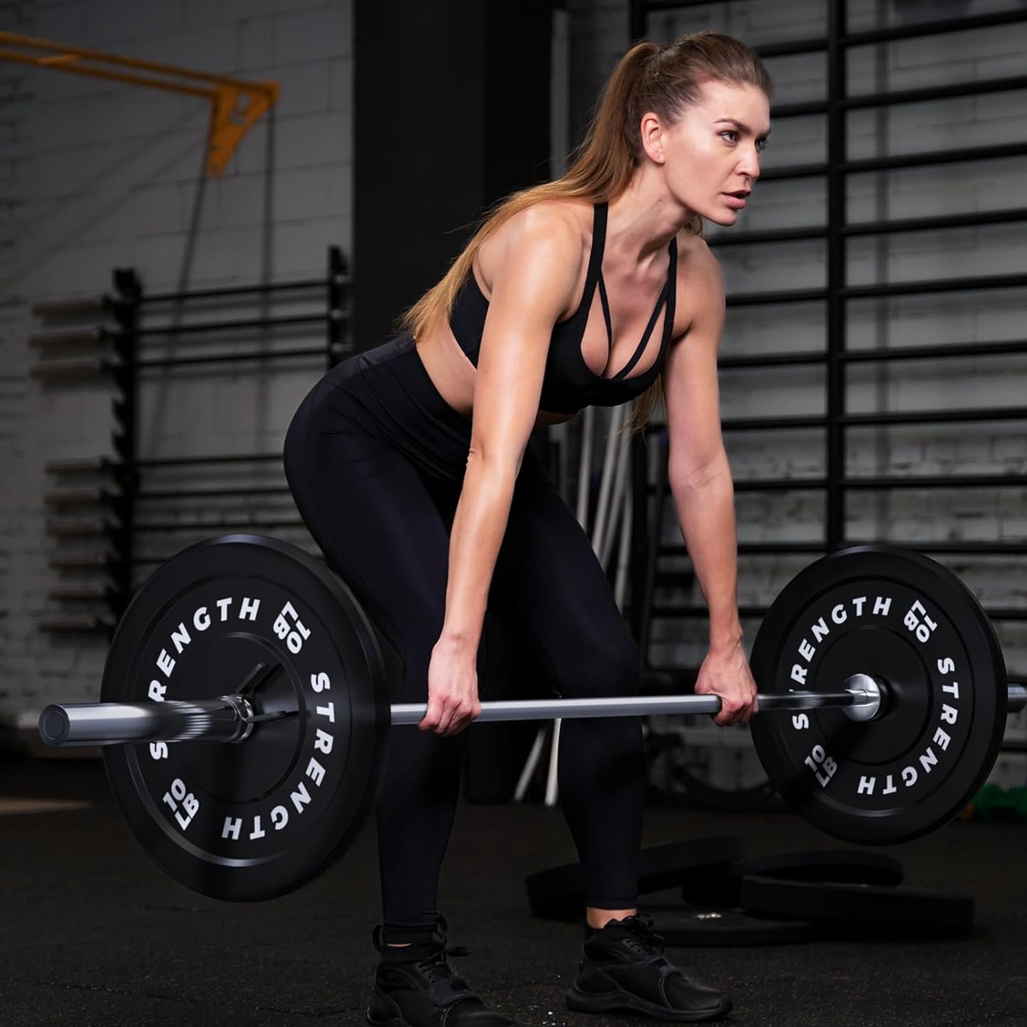 Olympic Rubber Bumper Weight Set – 2-Inch Barbell Plates for Home Gym Strength Training, Heavy-Duty Rubber Coated Weight Plates for Powerlifting, CrossFit, and Full Body Workouts