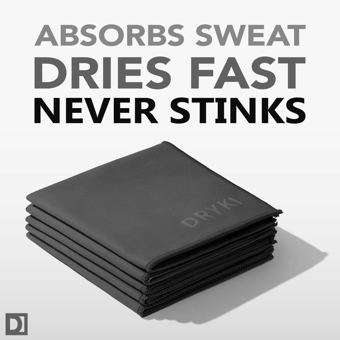 Sweat Absorbing Handkerchiefs - The Original Pocket-Sized Sweat Towels - Quick-Dry Microfiber Sweat Rags for Face, Hands, & Body - Men & Women - Gym, Sports, and Work (Dark Grey: 5 Pack)