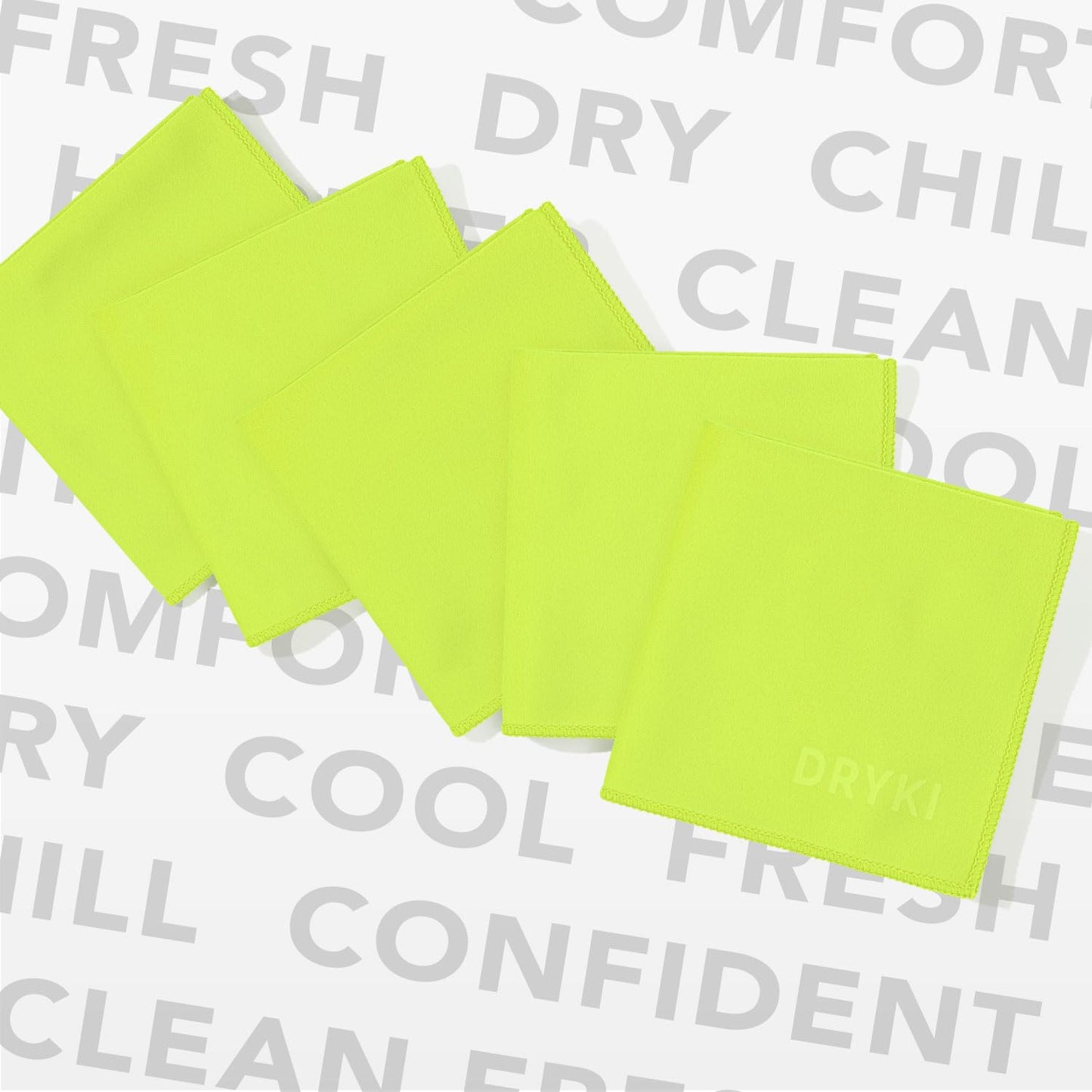 Sweat Absorbing Handkerchiefs (5 Pack, High-Vis Yellow) – The Original Pocket-Sized Sweat Towels | Quick-Dry Microfiber Sweat Rags for Face, Hands & Body | Ideal for Gym, Sports, Running & Work – For Men & Women