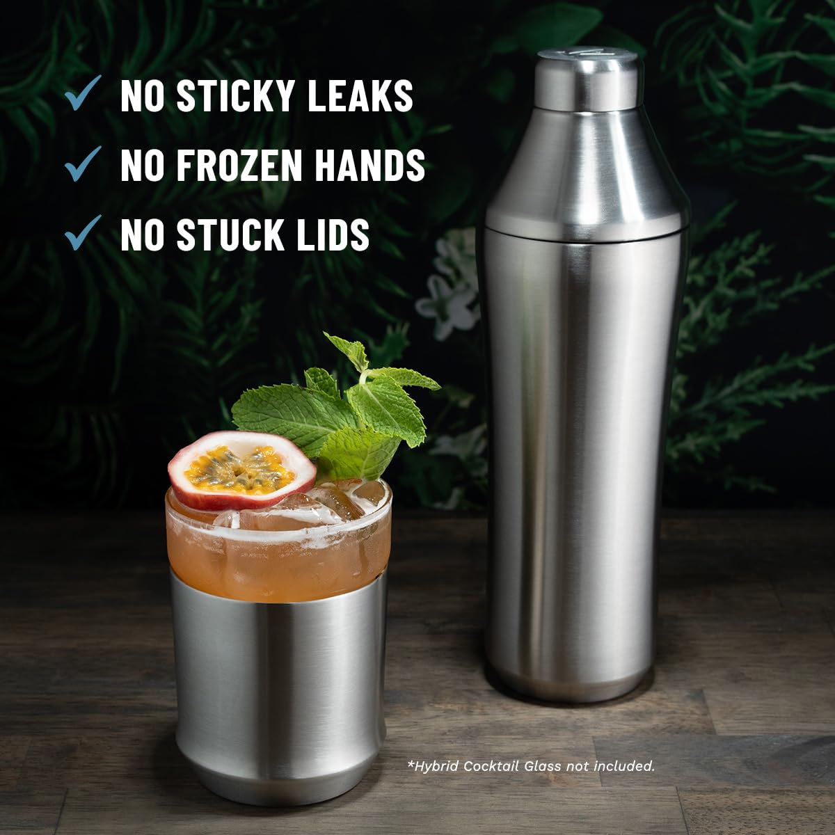 Elevated Craft Hybrid Cocktail Shaker - 28oz Premium Vacuum Insulated Stainless Steel Martini Shaker with Built-in Measuring System - Professional Cocktail Shaker for Home Bartenders