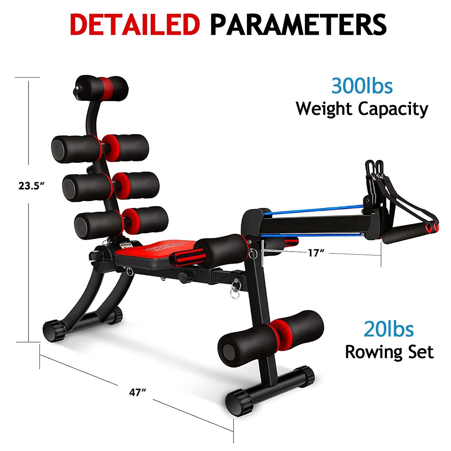 BODY RHYTHM 22-in-1 Wonder Master Core & Abdominal Workout Equipment – Foldable & Adjustable Rowing Machine, Core Strength Training & Ab Exercise Trainer with 22 Workout Modes for Home Gym