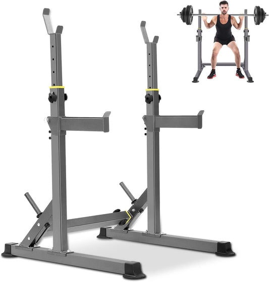 Adjustable Multi-Function Squat Rack – Barbell Rack for Weight Lifting, Home Gym Workouts, and Bench Press