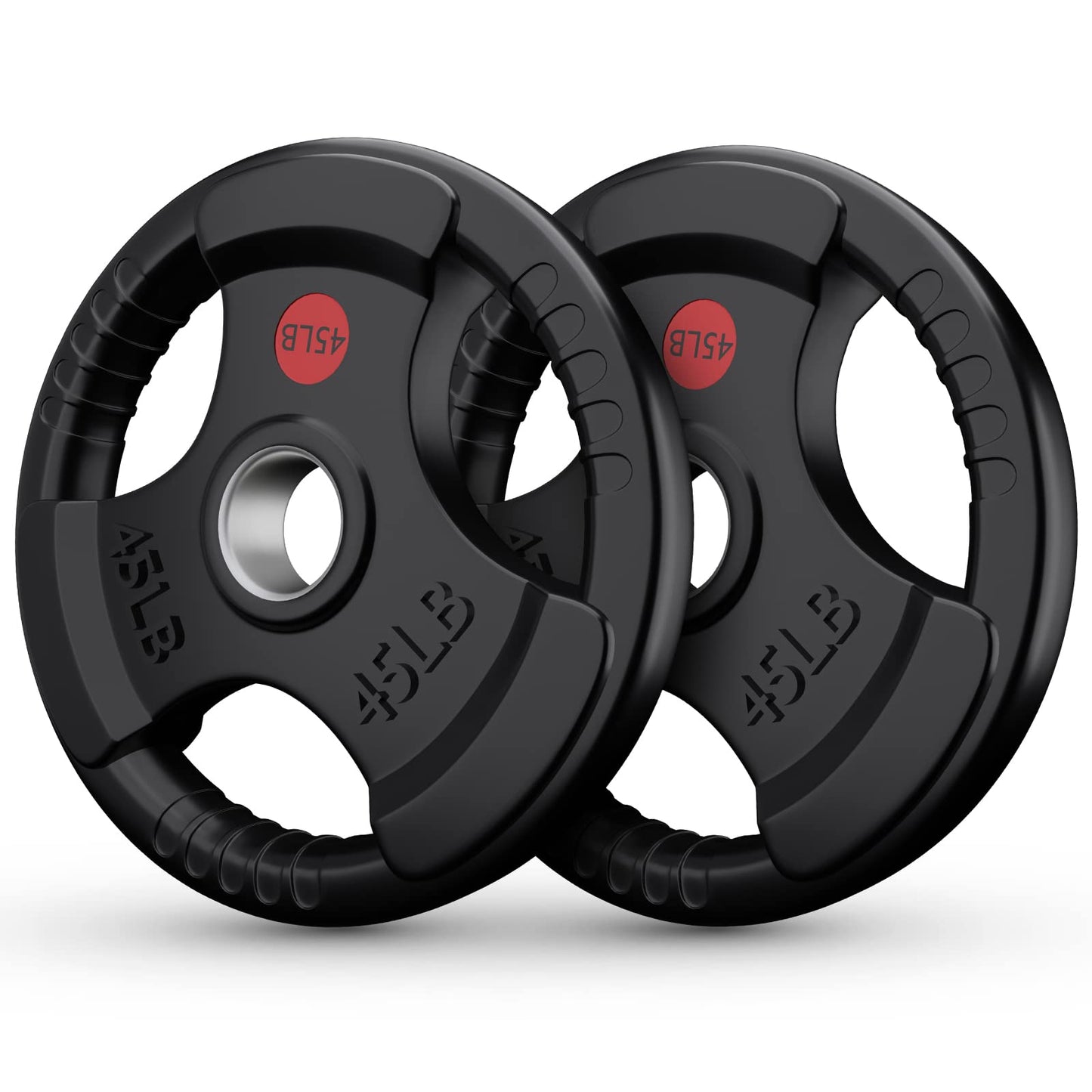 GIKPAL 2-Inch Rubber Olympic Grip Weight Plates, Barbell Plates for Strength Training and Weightlifting – 2.5, 5, 10, 25, 35, 45 lbs Options for Home or Gym