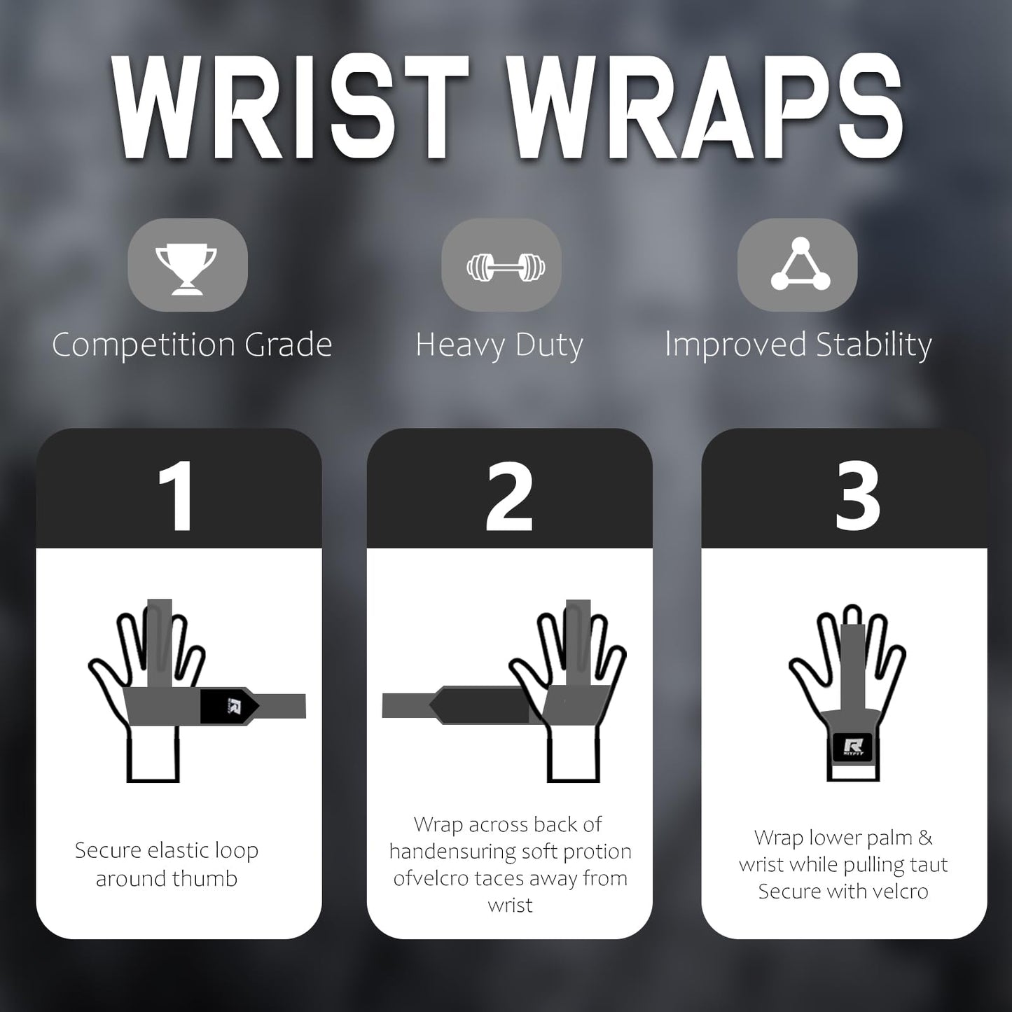 Wrist Straps for Weightlifting, RitFit Lifting Wraps for Wrist Support in Gym, Bodybuilding, MMA, Powerlifting, and Strength Training, Men and Women