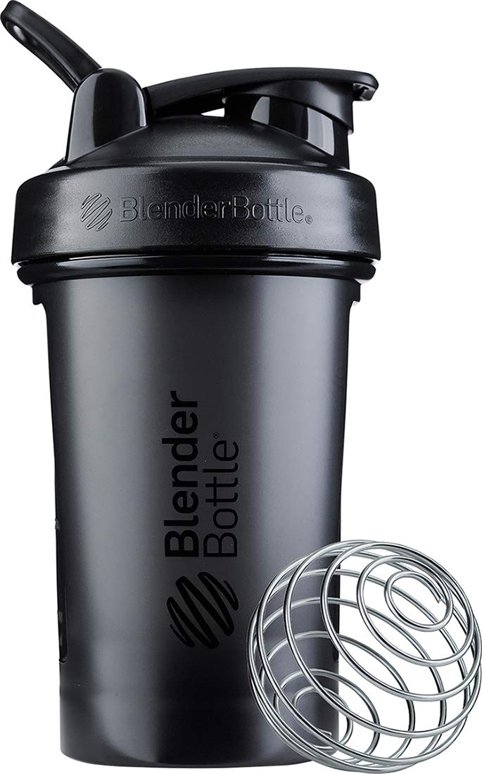 BlenderBottle Classic V2 Shaker Bottle (20 oz, Black) – Ideal for Protein Shakes, Smoothies & Pre-Workout | Leak-Proof, BPA-Free Shaker Cup with BlenderBall Wire Whisk for Smooth Mixing | Dishwasher Safe