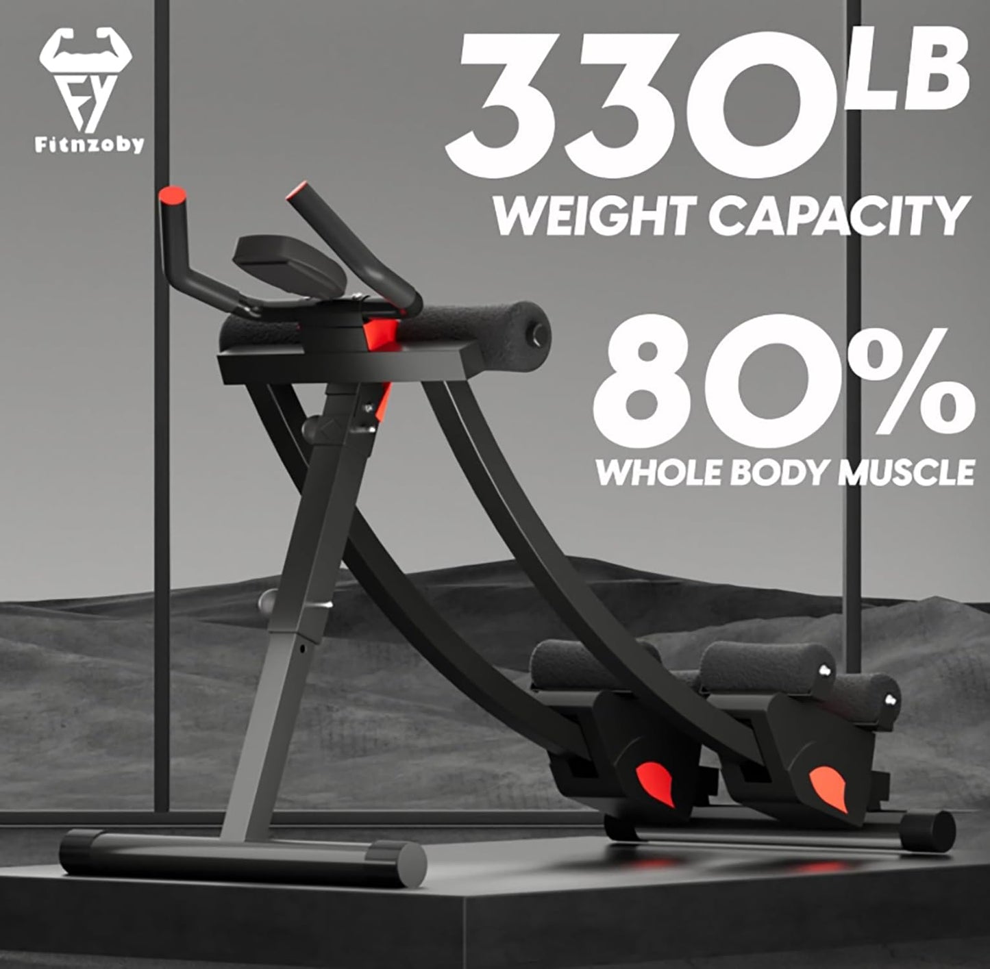 Foldable Ab Machine – Home Gym Workout Equipment for Strength Training and Stomach Workout, Adjustable Abdominal Trainer for Men and Women