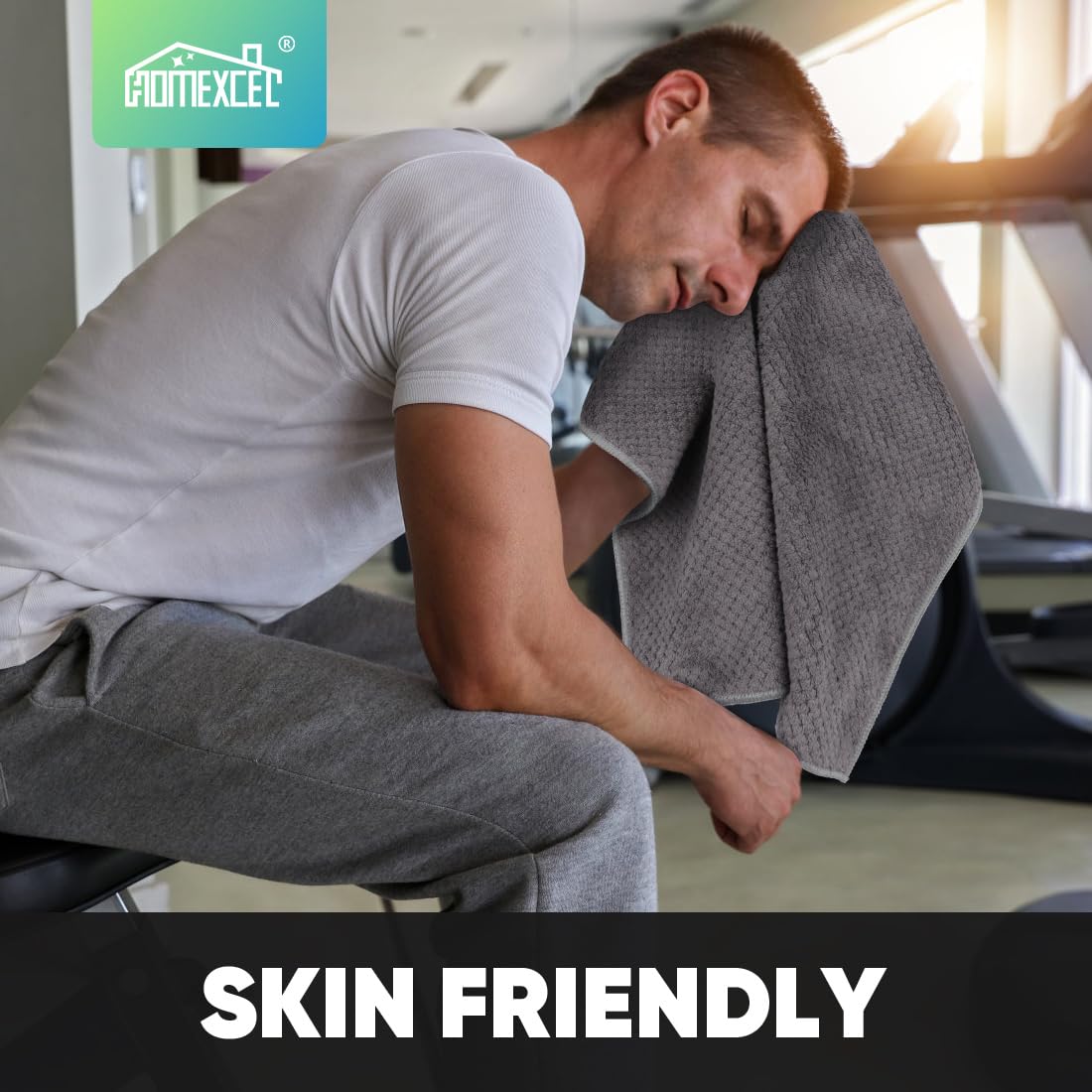 HOMEXCEL Gym Towels (6 Pack, 16x27 Inches) – Ultra Soft & Fast Drying Microfiber Towels for Gym, Yoga, Fitness, Spa, Camping & Hotel Use | Highly Absorbent Hand Towels for Daily Use