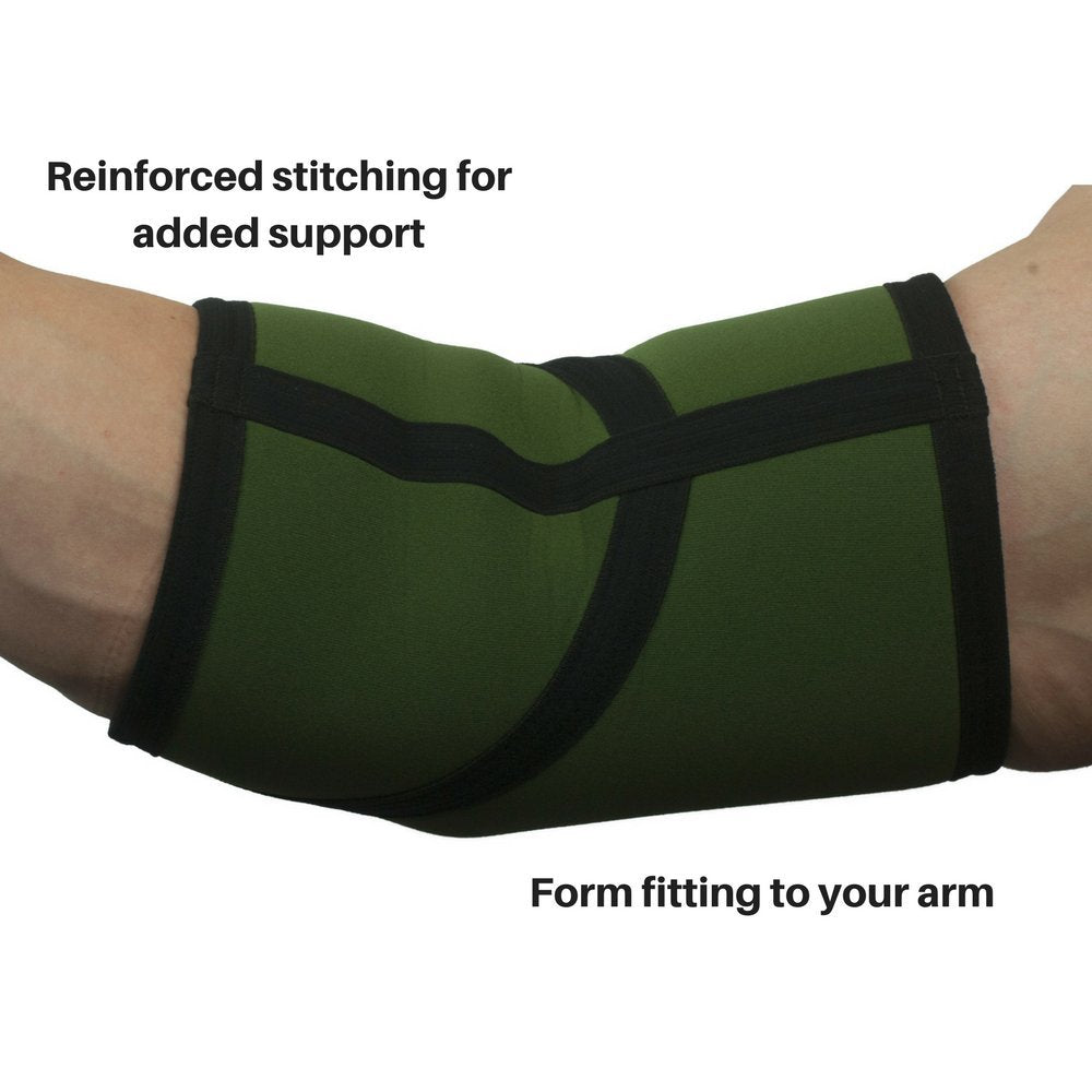 Elbow Sleeves with Wrist Wraps (Pair) - 5mm Neoprene Elbow Brace for Compression & Support - Ideal for Powerlifting, Weightlifting, Bench Press & Tendonitis Relief - Men & Women