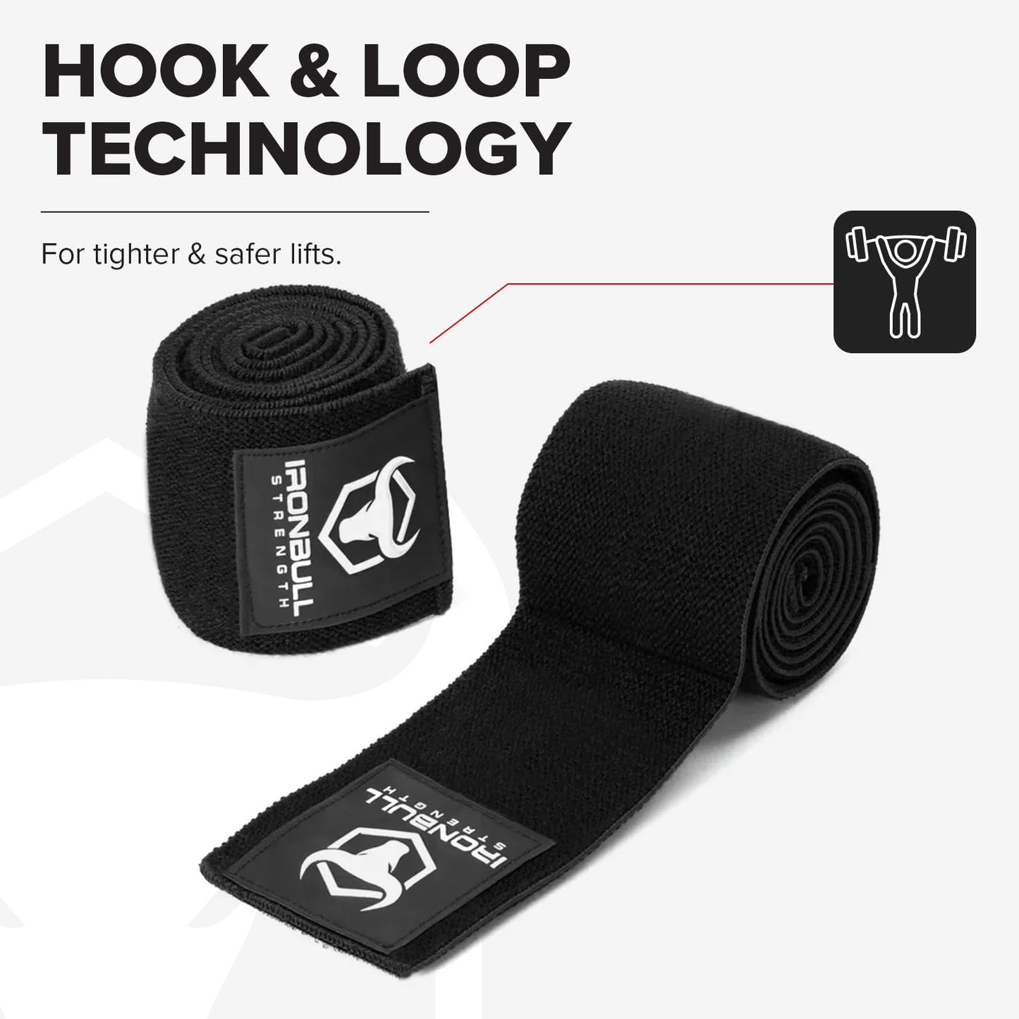 50" Elastic Elbow Wraps for Weightlifting, Pair of Elbow Braces for Bench Press, Powerlifting, and Gym Workouts