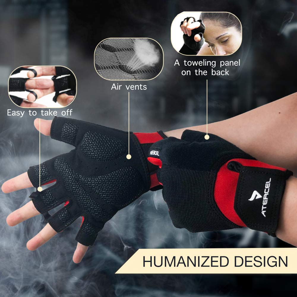 Workout Gloves for Men and Women, Breathable Snug-Fit Gloves for Weight Lifting, Cycling, Gym, and Training