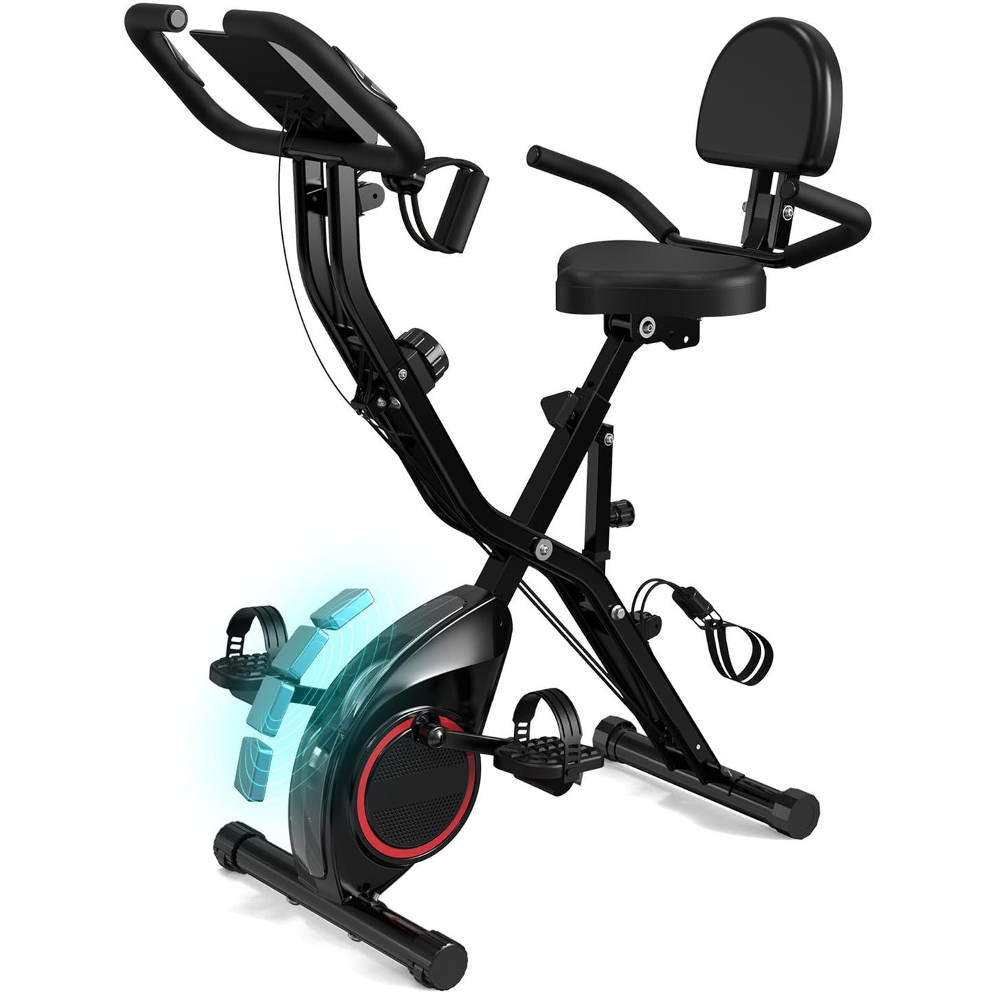 **Foldable Exercise Bike for Home – 5-in-1 Stationary Indoor Workout Bike, 2025 Designed 817 X-Bike with 16-Level Quiet Magnetic Resistance, 6.6 lbs Flywheel & 300 lbs Weight Capacity**