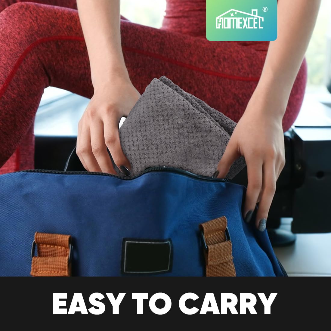 HOMEXCEL Gym Towels (6 Pack, 16x27 Inches) – Ultra Soft & Fast Drying Microfiber Towels for Gym, Yoga, Fitness, Spa, Camping & Hotel Use | Highly Absorbent Hand Towels for Daily Use