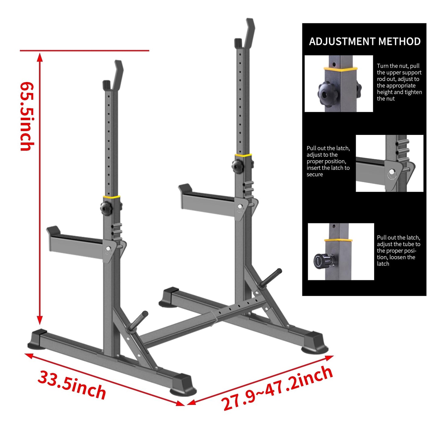 Adjustable Multi-Function Squat Rack – Barbell Rack for Weight Lifting, Home Gym Workouts, and Bench Press