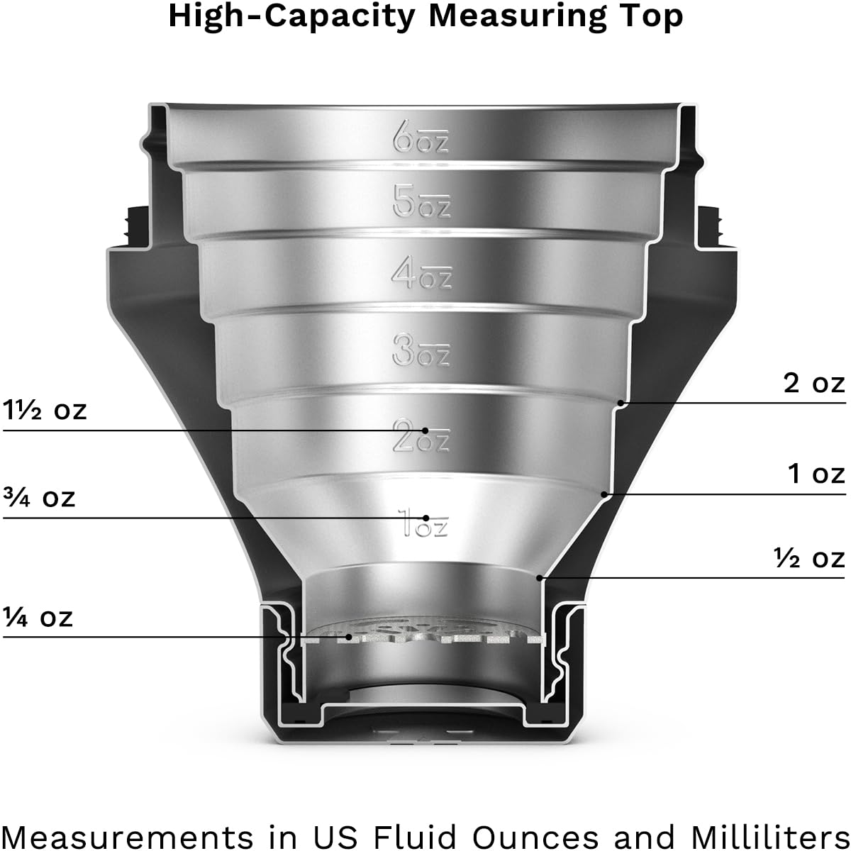 Elevated Craft Hybrid Cocktail Shaker - 28oz Premium Vacuum Insulated Stainless Steel Martini Shaker with Built-in Measuring System - Professional Cocktail Shaker for Home Bartenders