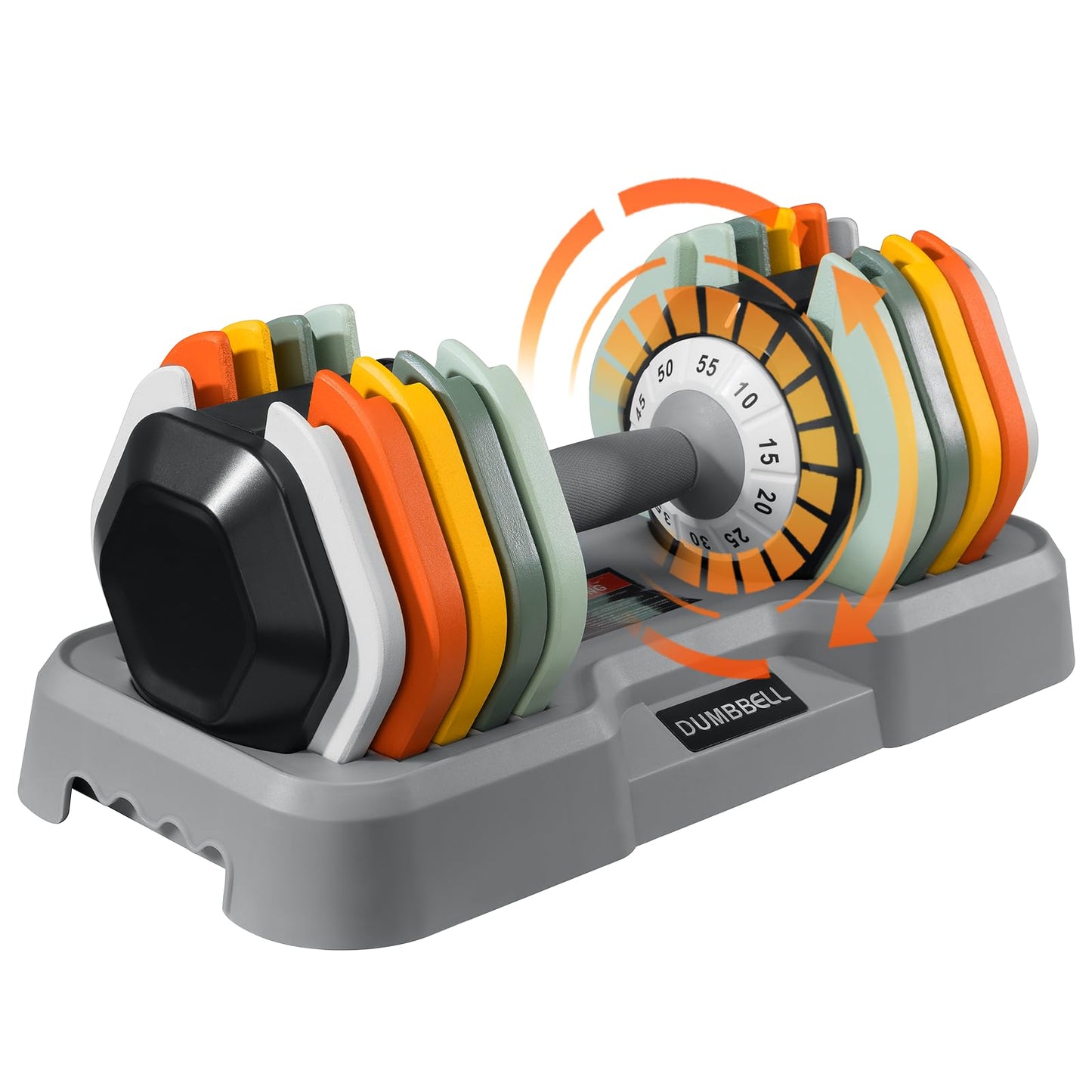 Adjustable Dumbbell Set 25/55 lbs Pair, Fast-Adjust Anti-Slip Handle for Home Gym Workouts