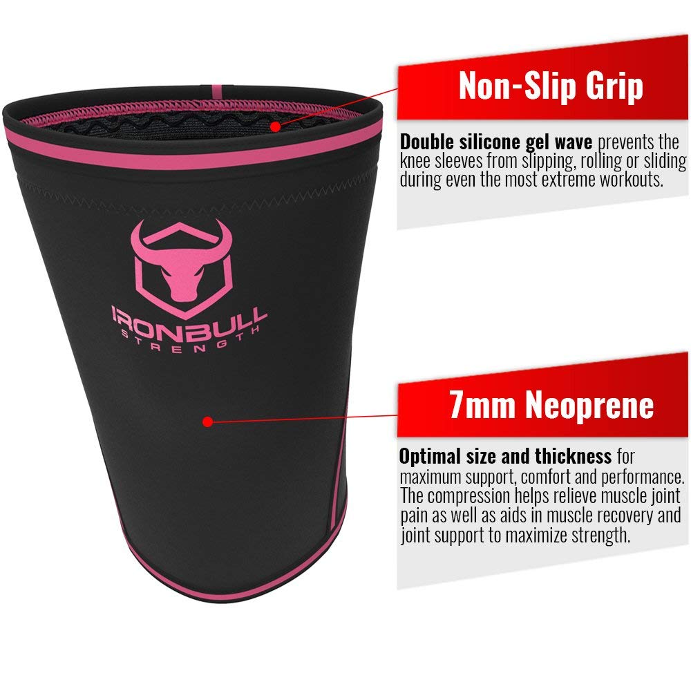 Iron Bull Strength 7mm Knee Sleeves (Pair) for Weightlifting & Powerlifting | USPA, IPL, IWF & USAW Approved – High-Performance Knee Compression Support for Squats, Powerlifting, and Weight Training – for Men & Women