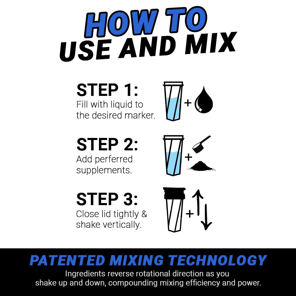 HELIMIX 2.0 Vortex Blender Shaker Bottle (28oz) – USA Made Protein Shaker Cup – No Mixing Ball or Whisk Needed – Perfect for Smoothies, Pre-Workout, Cocktails & Shakes – Durable, Portable & Dishwasher Safe