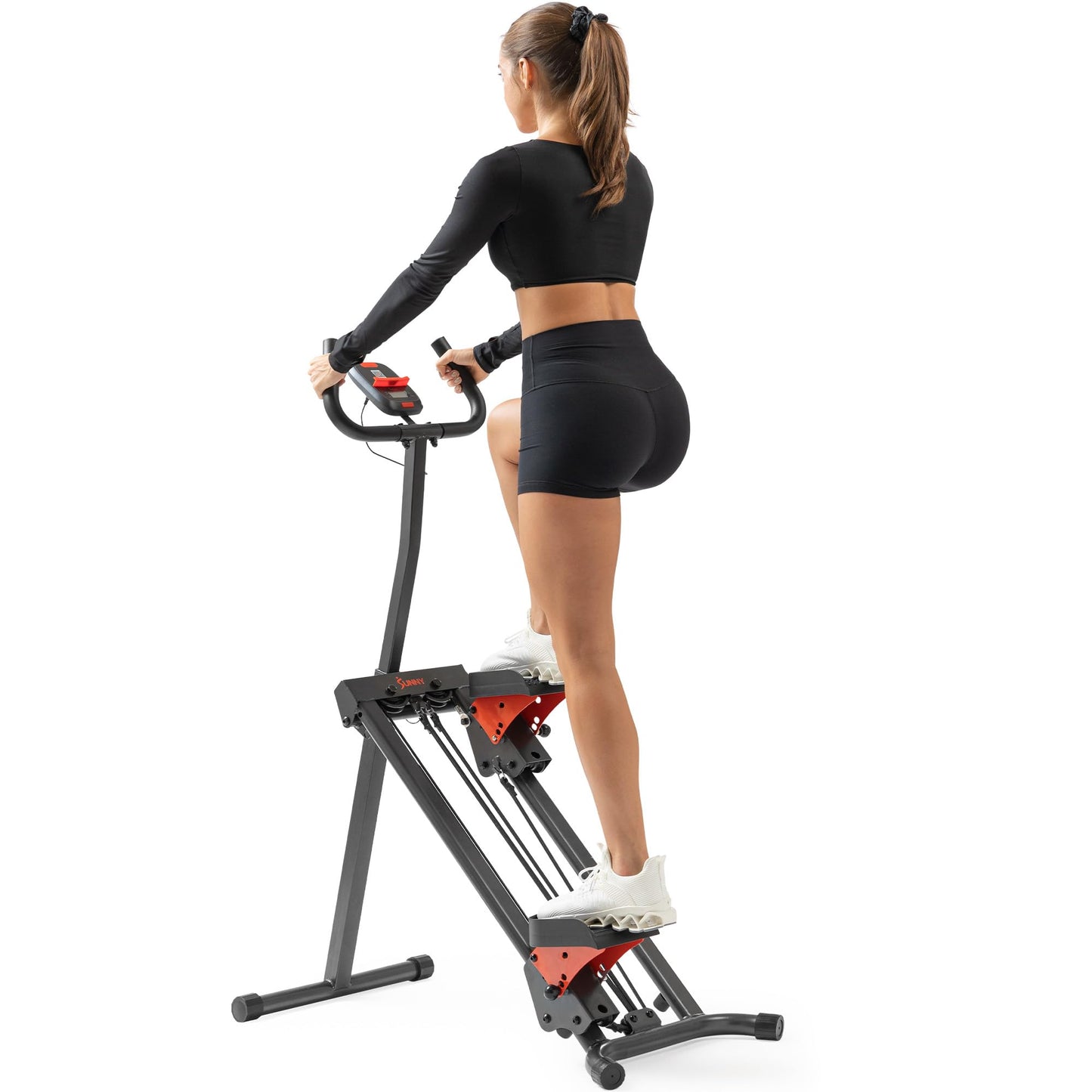 Stair Stepper with Handlebar, Extended Step Range Climber Machine for Legs, Core & Glute Workouts, App Compatible