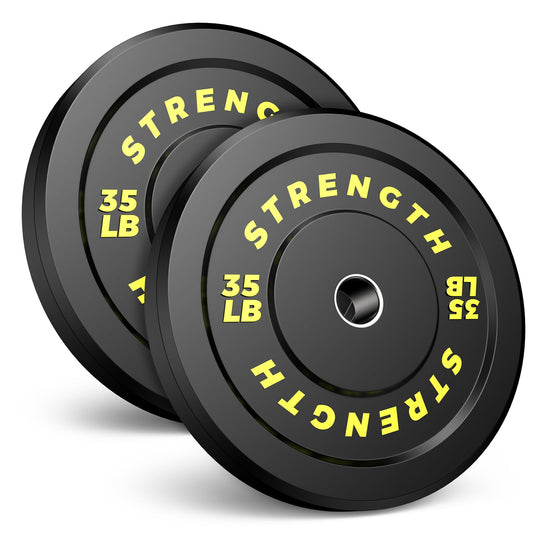 Olympic Rubber Bumper Weight Set – 2-Inch Barbell Plates for Home Gym Strength Training, Durable Rubber-Coated Plates for Powerlifting, Weightlifting, and Full-Body Fitness Workouts