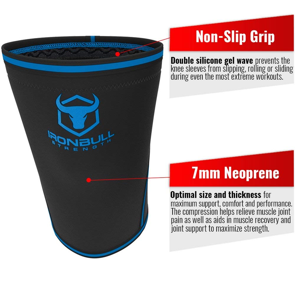 Iron Bull Strength 7mm Knee Sleeves (Pair) for Weightlifting & Powerlifting | USPA, IPL, IWF & USAW Approved – High-Performance Knee Compression Support for Squats, Gym, and Strength Training – Men & Women