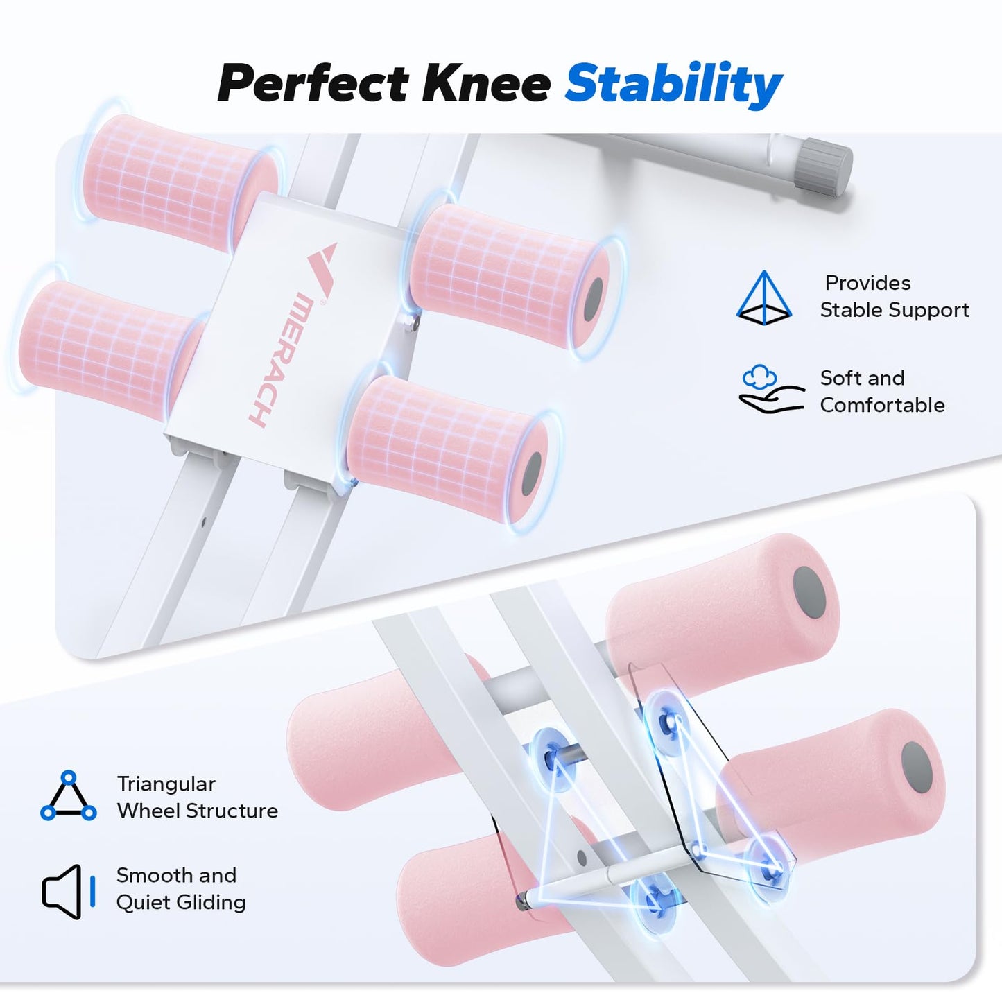 MERACH Ab Machine – Adjustable Ab Trainer with Ergonomic Arc Track, Foldable Ab Workout Equipment for Full Body Home Gym Exercise and Core Training