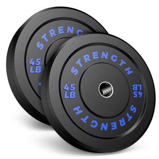 Olympic Rubber Bumper Weight Set – 2-Inch Barbell Plates for Home Gym Strength Training, Durable Rubber-Coated Weight Plates for Powerlifting, CrossFit, and Full-Body Workouts