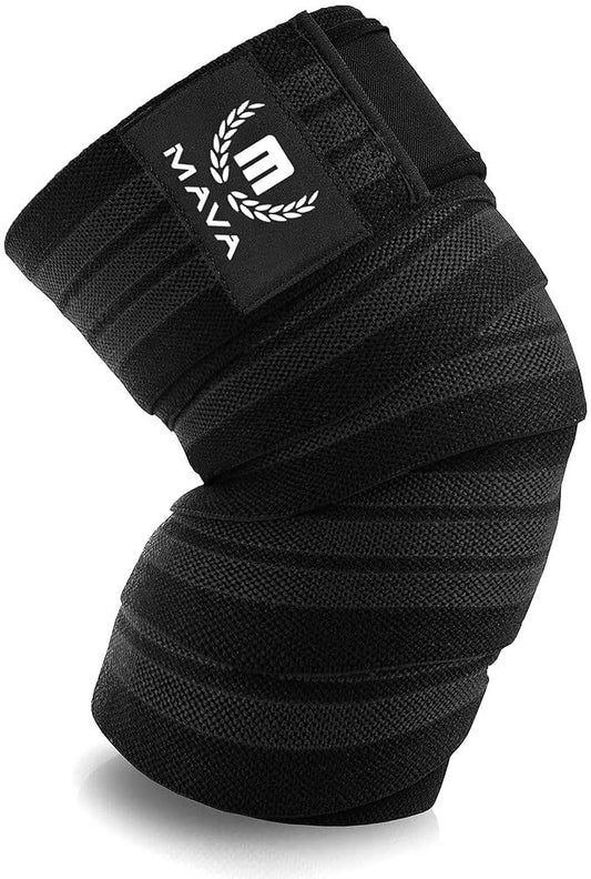72" Elastic Knee Wrap for Men and Women, Compression Support Strap for Squats, Weightlifting, Cross Training, WODs, and Gym Workouts