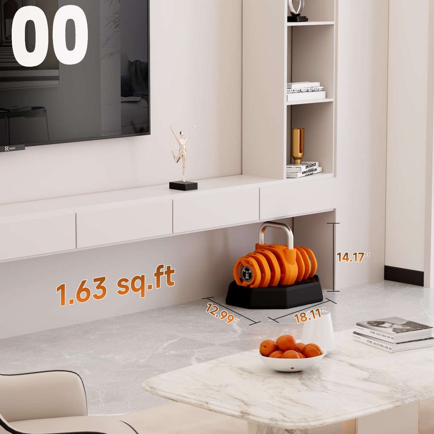 Adjustable Dumbbell Set 25/55 lbs Pair, Fast-Turn Handle with Anti-Slip Grip for Home Gym Workouts