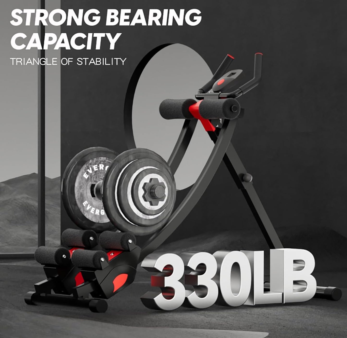 Foldable Ab Machine – Home Gym Workout Equipment for Strength Training and Stomach Workout, Adjustable Abdominal Trainer for Men and Women