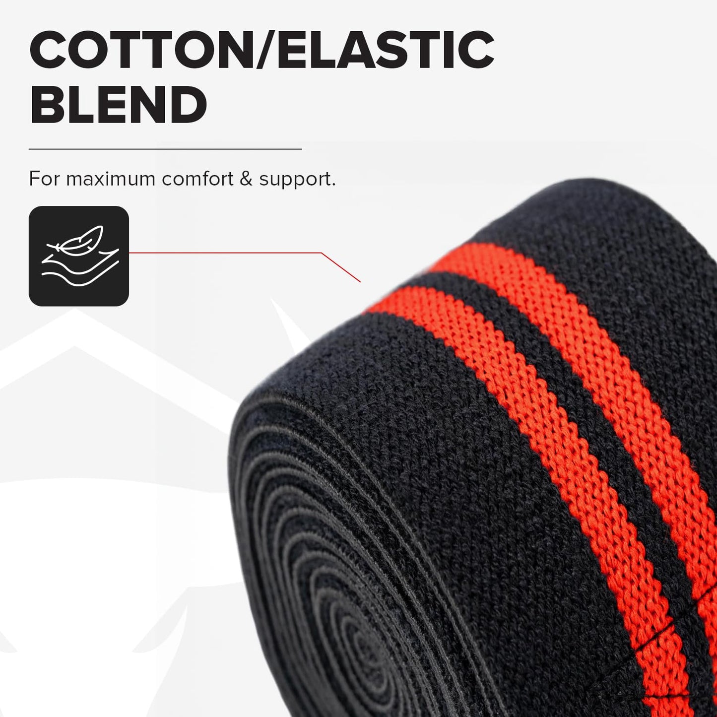 80" Elastic Knee Wraps for Weightlifting, Squats, and Powerlifting, Compression Knee Support for Strength Training and Gym Workouts