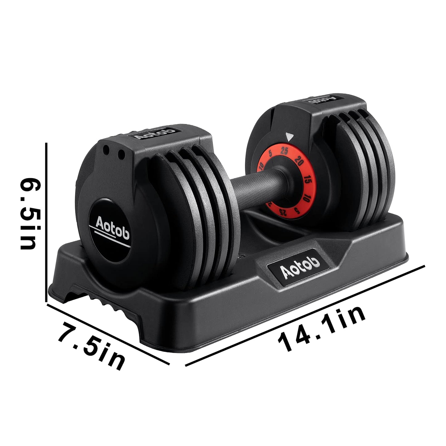 Adjustable Dumbbell Set 25/55 lbs Pair, Fast-Adjust Anti-Slip Handle for Home Gym Workouts
